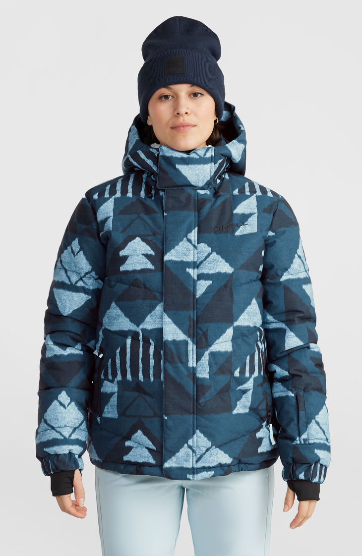 Z.E.N. Puffer Hybrid-Skijacke | Blue Triangle Ikat