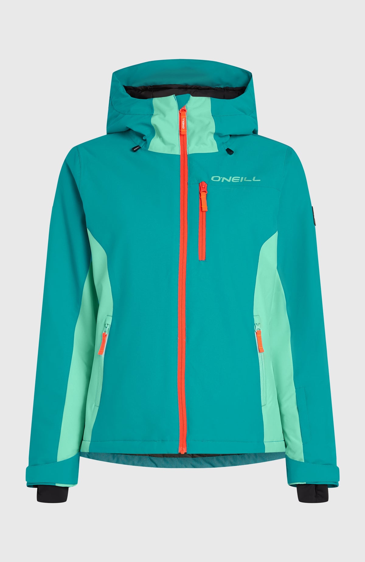 FWC'Cruz Duo Skijacke, blau, freigestellt von vorne mit Brusttasche und Kontrast-Reißverschluss