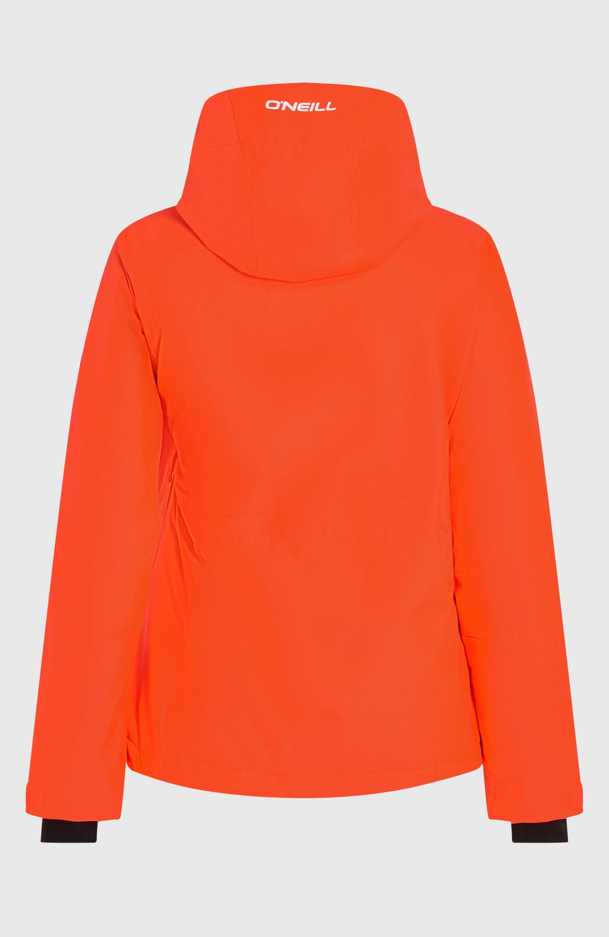 FWC'Cruz Skijacke für Damen, rot, freigestellt von hinten mit Kapuze und Logo-Print