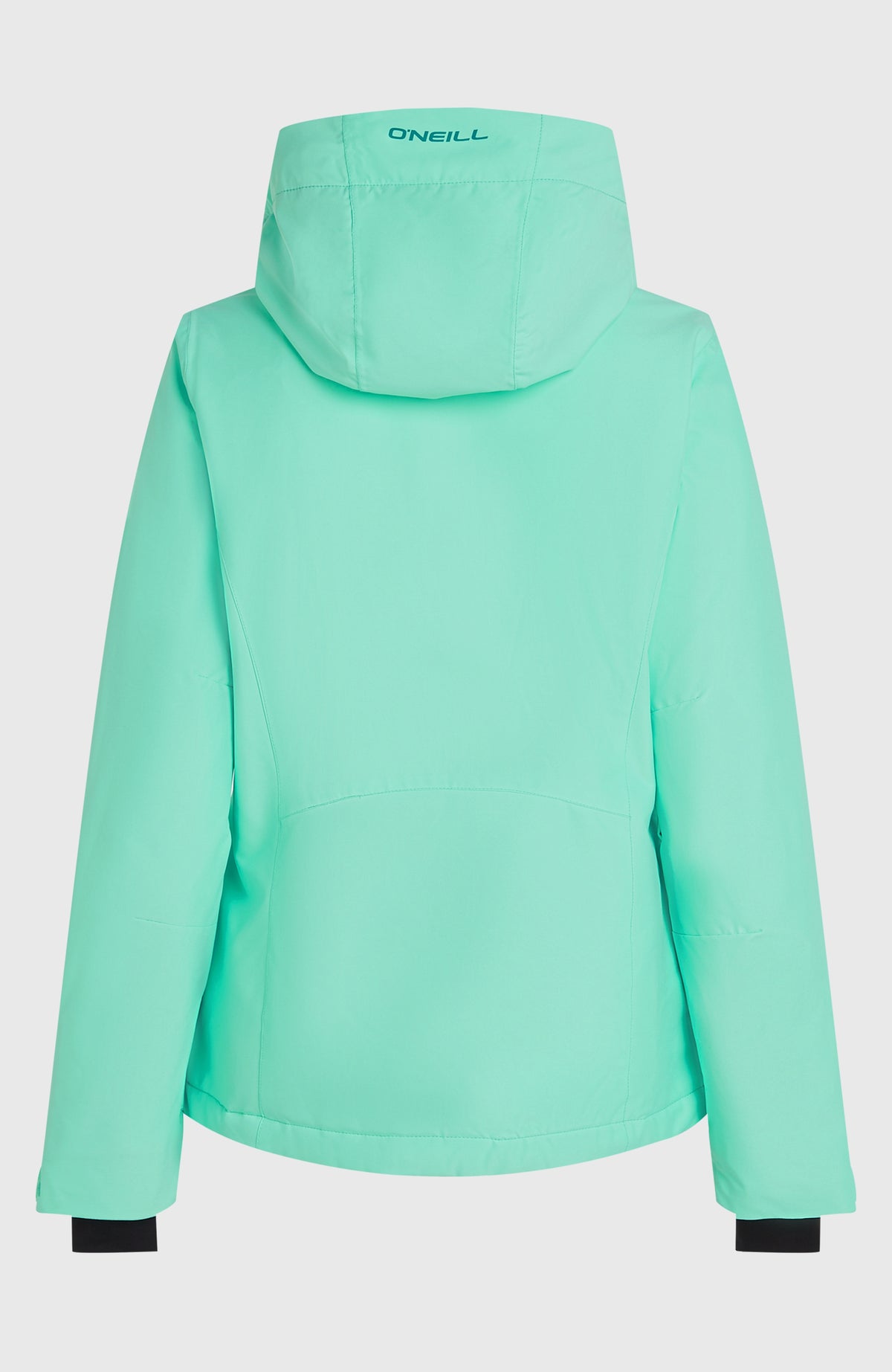 FWC'Cruz Skijacke für Damen, grün, freigestellt von hinten mit Kapuze und Logo-Print