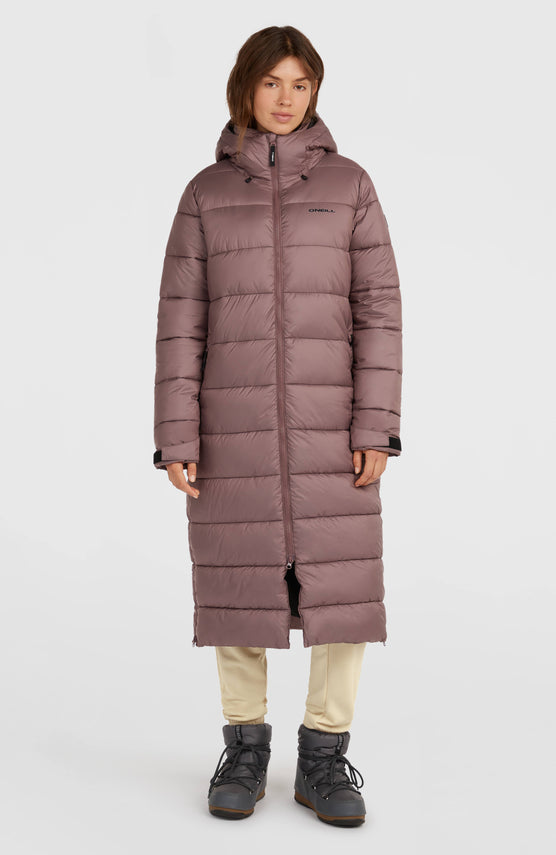 Lange Must-Have Steppjacke | Purple Gray