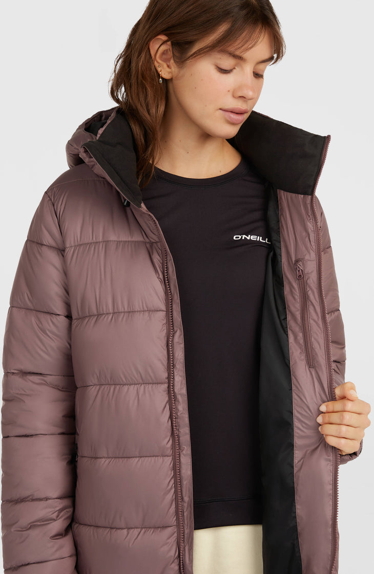 Lange Must-Have Steppjacke | Purple Gray