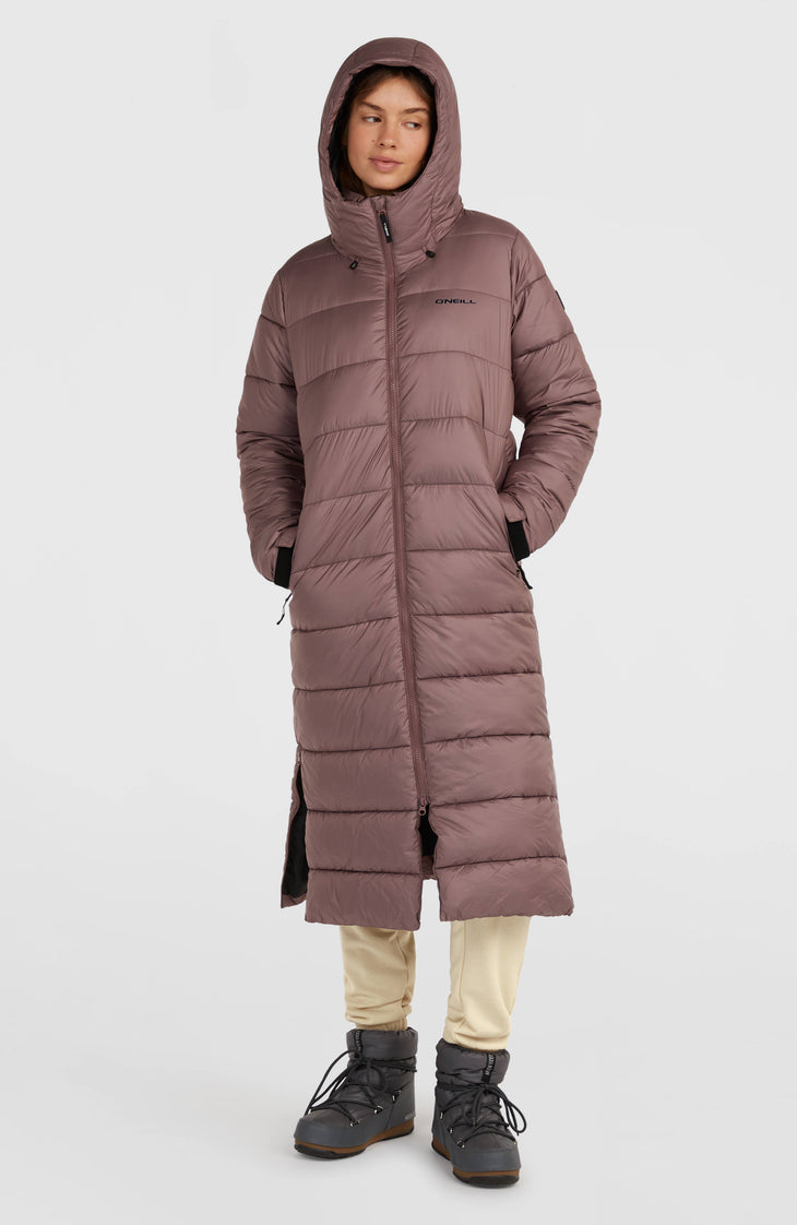 Lange Must-Have Steppjacke | Purple Gray