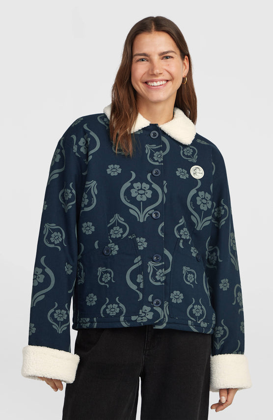 O'Riginals Jacke mit Fleecefutter | Blue Artdeco Floral Jean