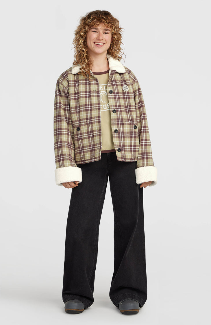 O'Riginals Jacke mit Fleecefutter | Beige Check Flannel