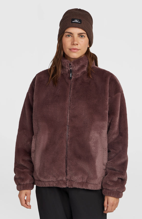 O'Neill Must-Have Faux Fur Jacke mit Reißverschluss | Purple Gray