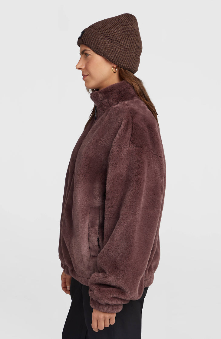 O'Neill Must-Have Faux Fur Jacke mit Reißverschluss | Purple Gray