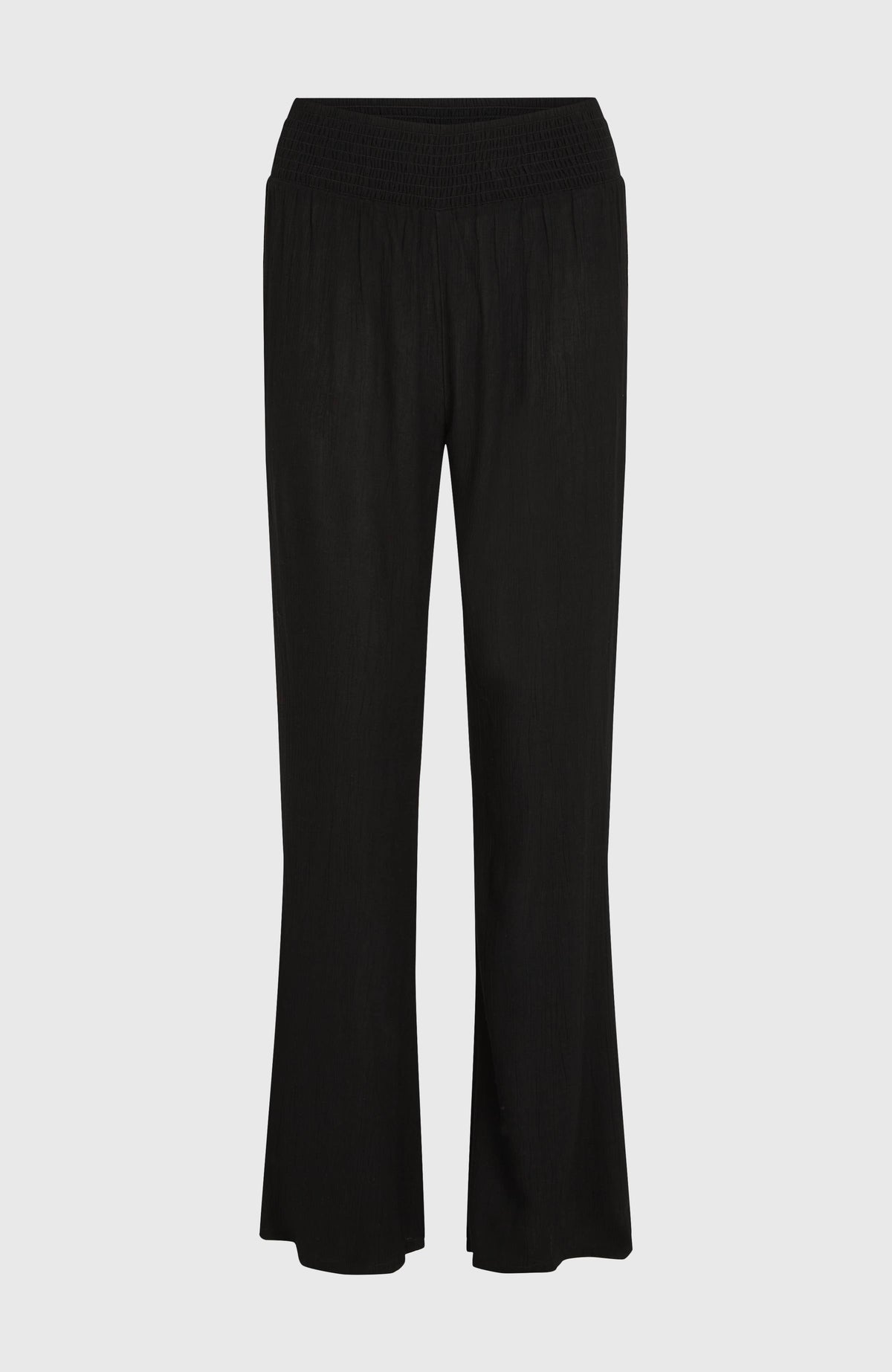 Johnny Smocked Waist Hose für Damen, schwarz, flach liegend von vorne