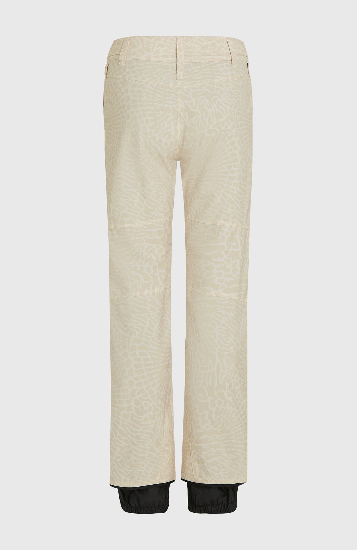 FWC'Cruz Slim Skihose für Damen, beige mit Animal-Print in Cremeweiß, freigestellt von hinten