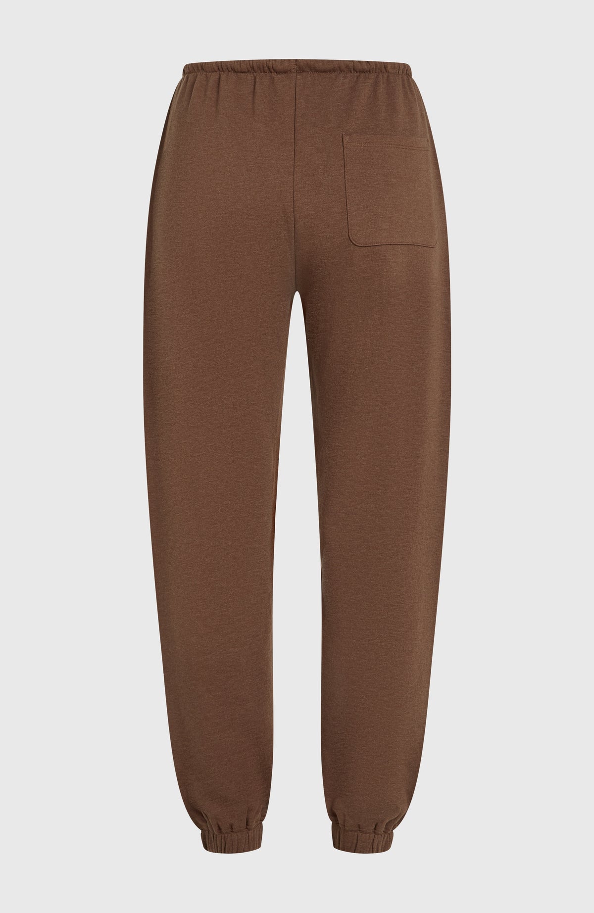 Essentials Script Jogginghose für Damen, braun, freigestellt von hinten mit Gesäßtasche