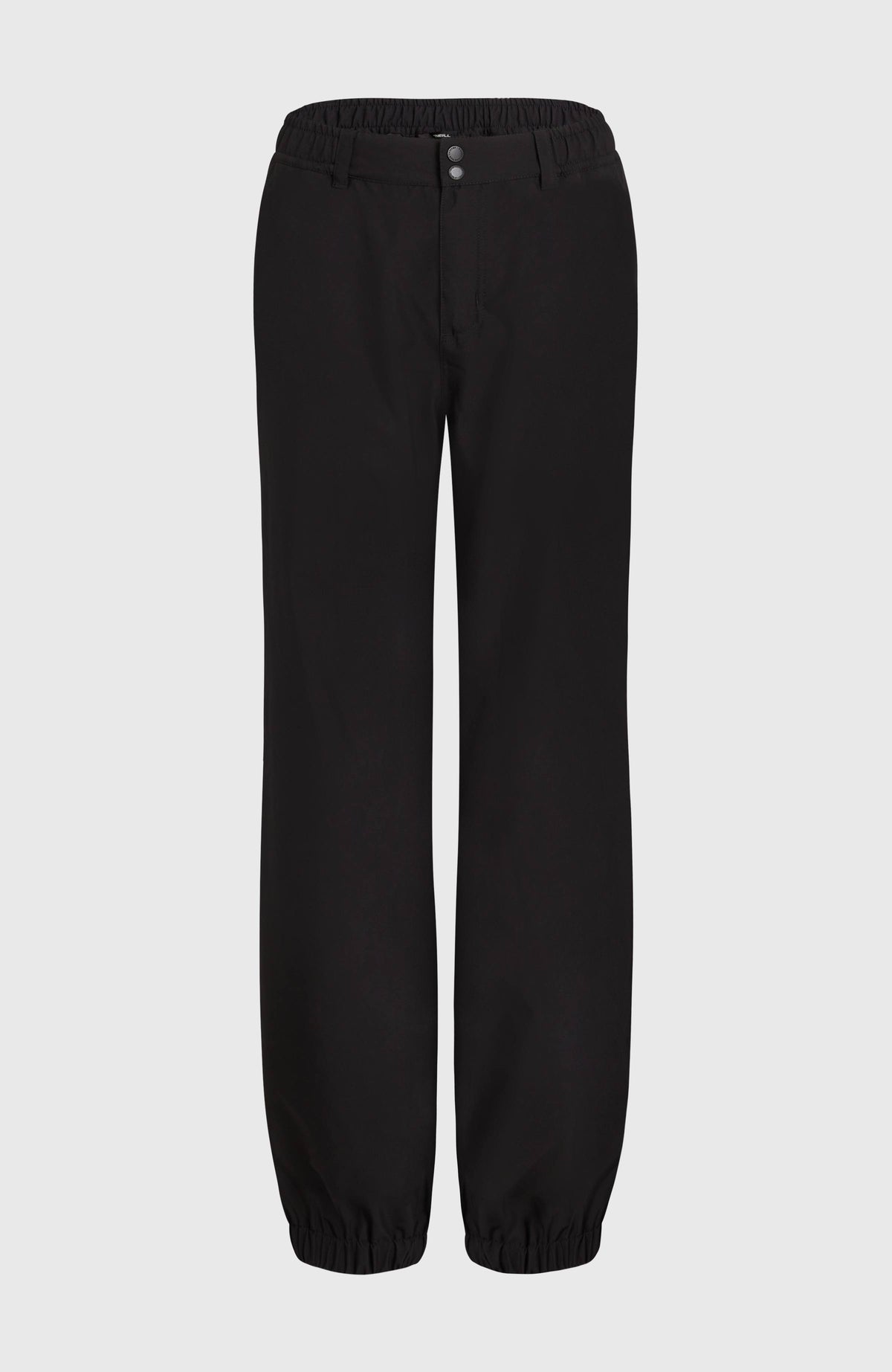 FWC Oversized Ski- und Snowboardhose für Damen in Schwarz, freigestellt von vorne