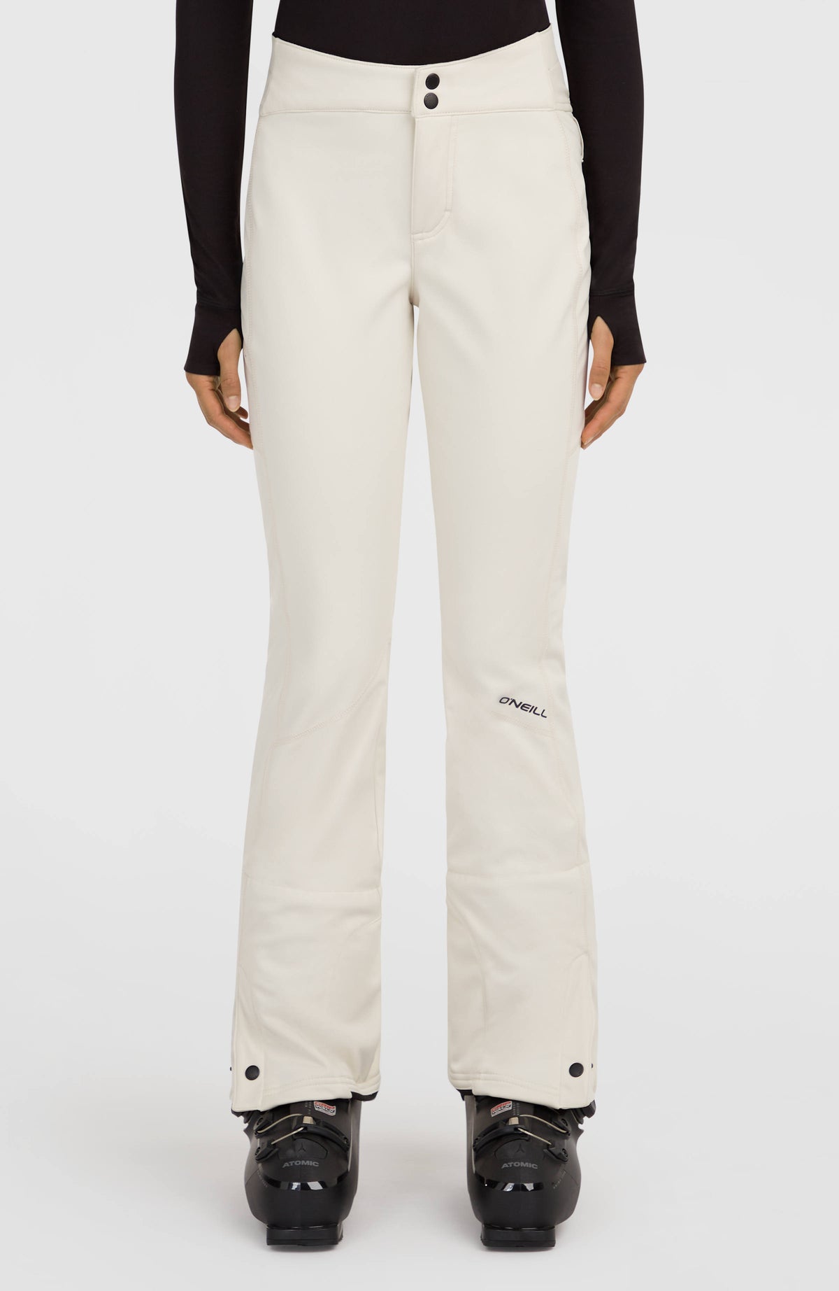 O'Neill FWC'Cruz Softshell-Skihose für Damen, weiß, Vorderansicht am Model