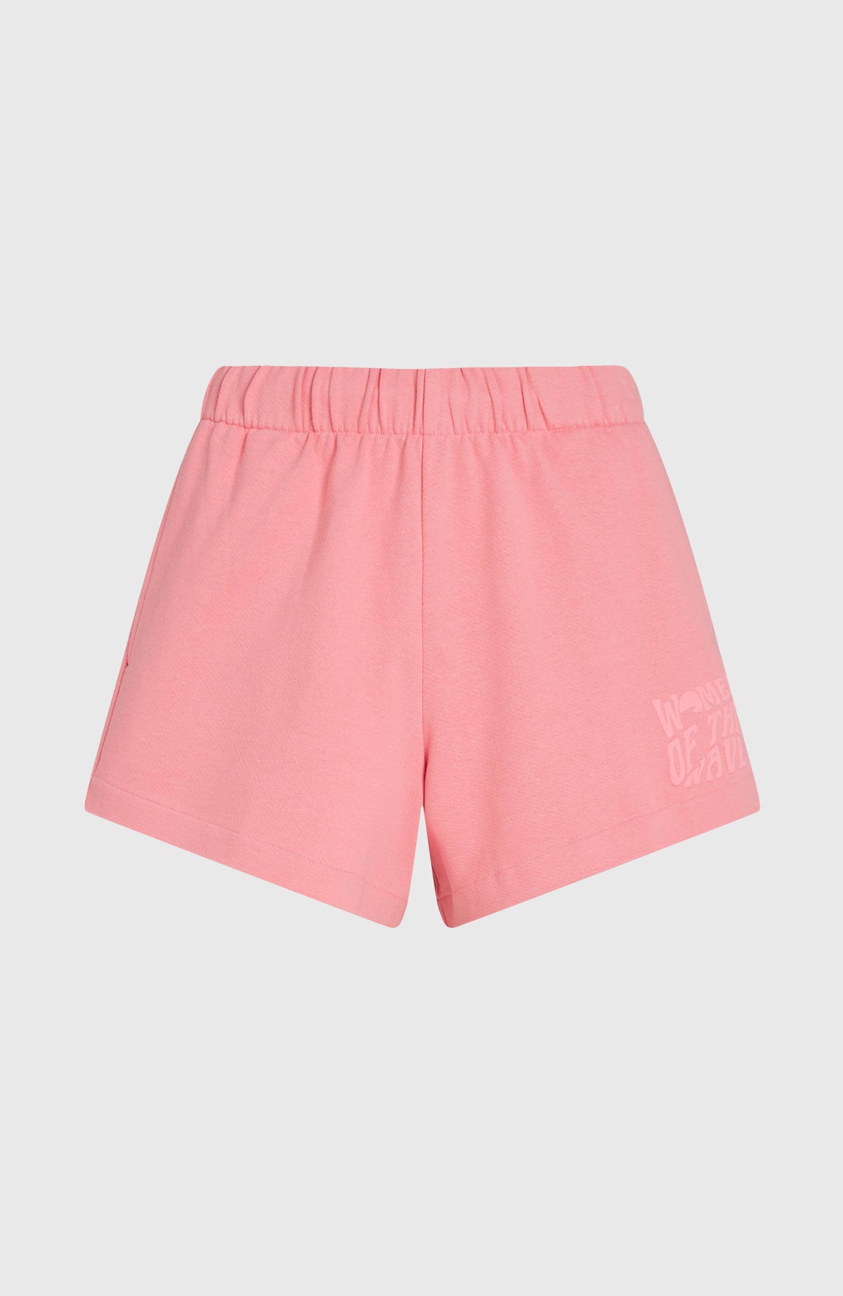 Women of the Wave Sweatshorts für Damen, pink, flach liegend von vorne mit elastischem Bund
