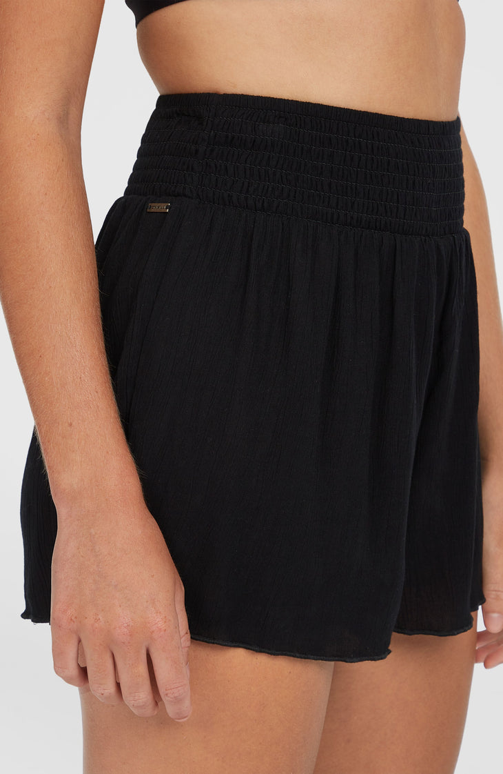 Johnny Smocked Waist Shorts | Black Out