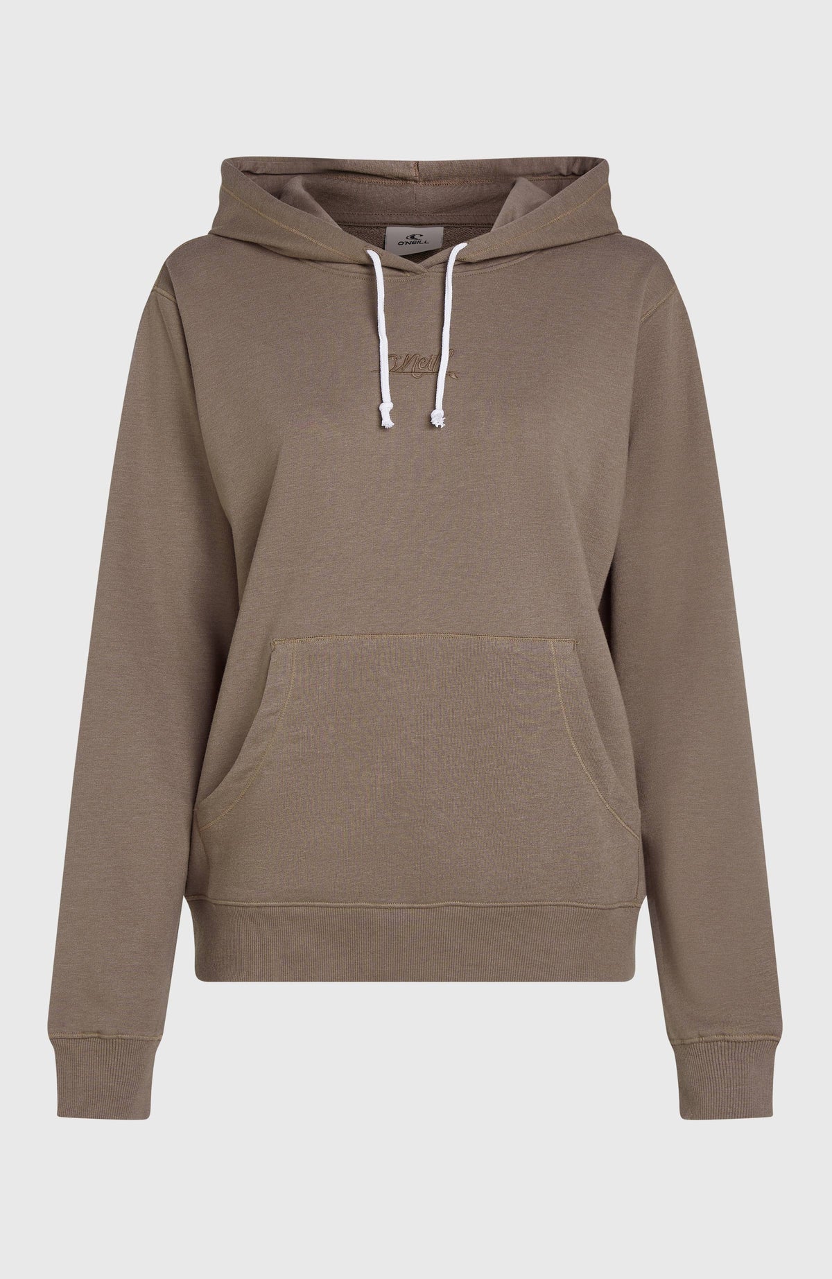 Essentials O'Neill Script Hoodie für Damen, braun, freigestellt von vorne