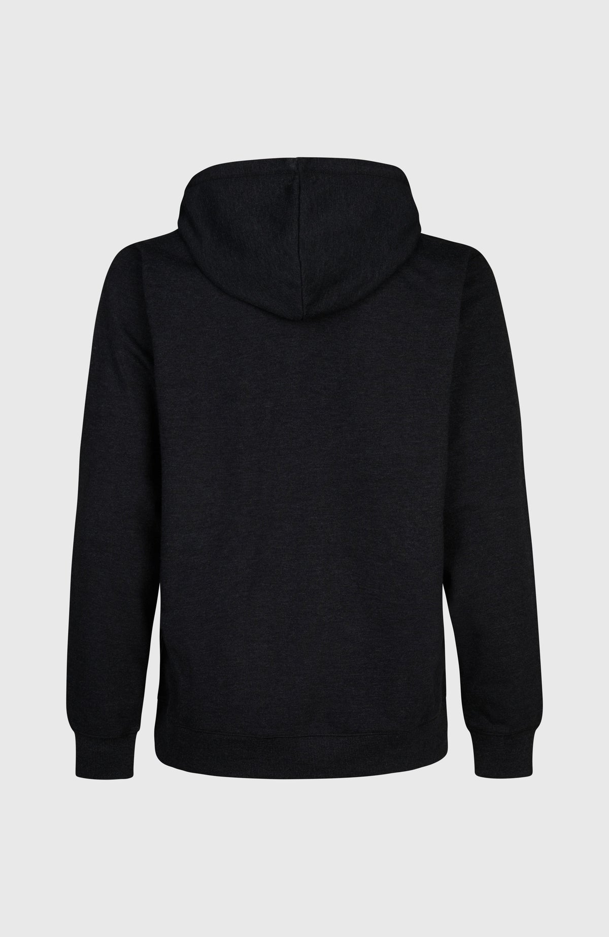 Essentials O'Neill Script Hoodie für Damen, schwarz, freigestellt von hinten mit Blick auf die Kapuze