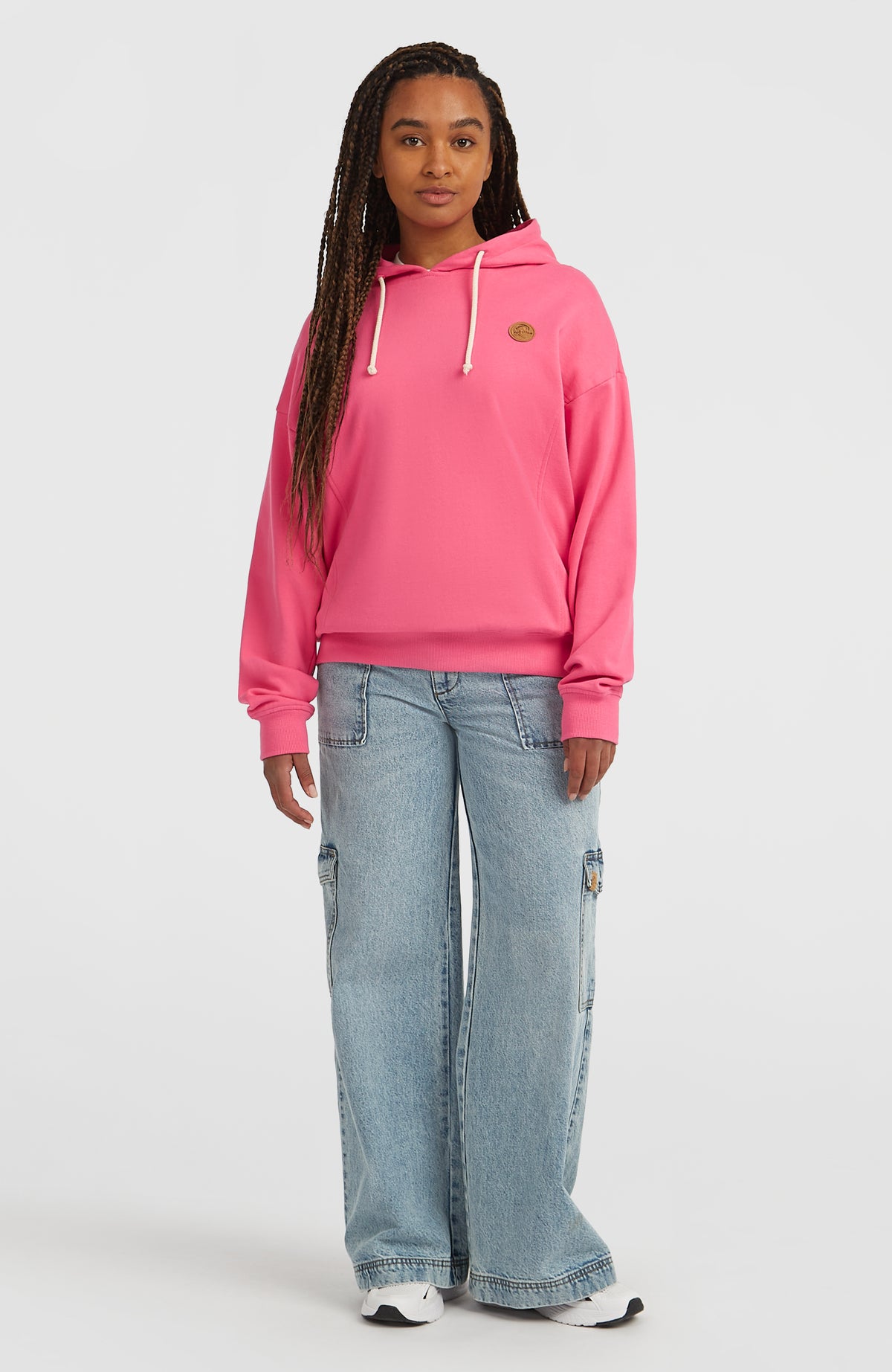 O'Riginals Oversized Hoodie für Damen, pink, Ganzkörperansicht von vorne am Model