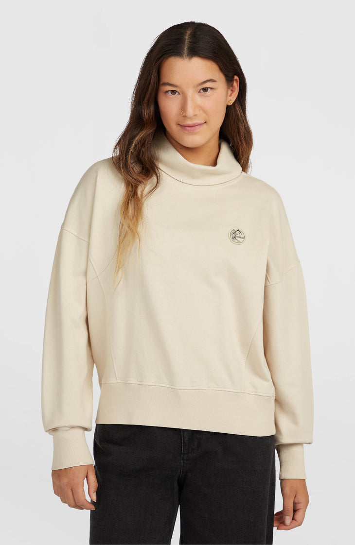 O'Riginals Crew Sweatshirt mit hohem Kragen | Linen White