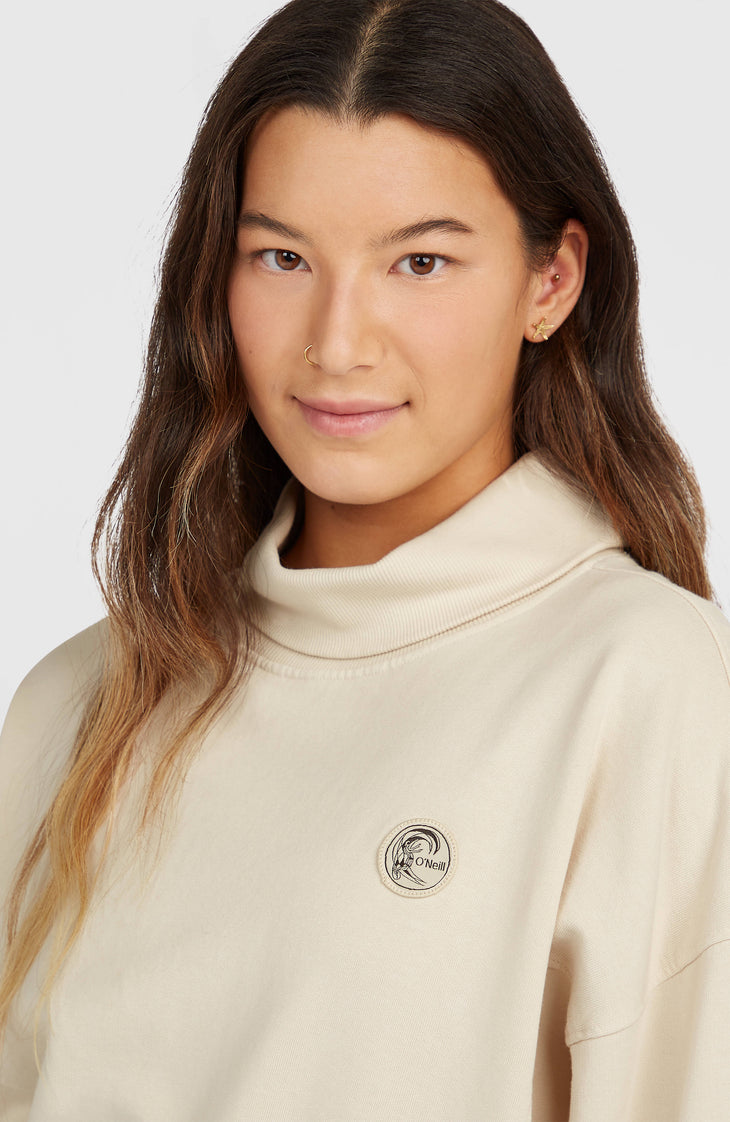 O'Riginals Crew Sweatshirt mit hohem Kragen | Linen White