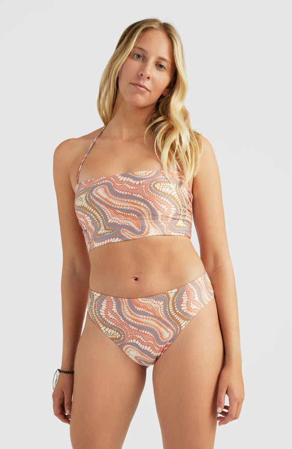 Knot Bandeau Matira Bikini-Set | Yellow Animal Blur Knot Bandeau Matira Bikini-Set | Yellow Animal Blur