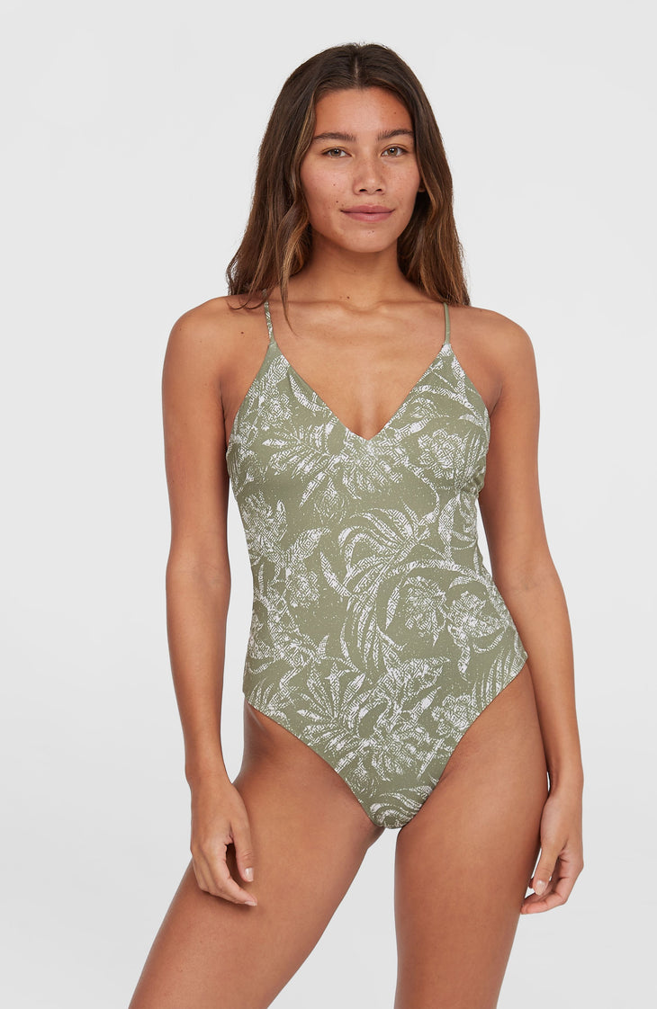 Jaida Badeanzug | Green Textured Jungle