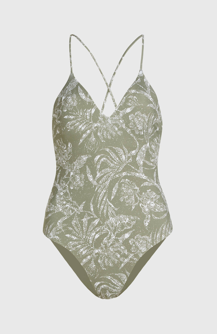 Jaida Badeanzug | Green Textured Jungle