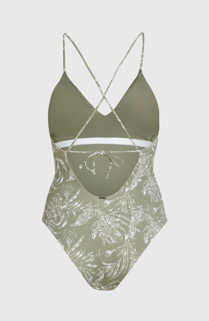 Jaida Badeanzug | Green Textured Jungle