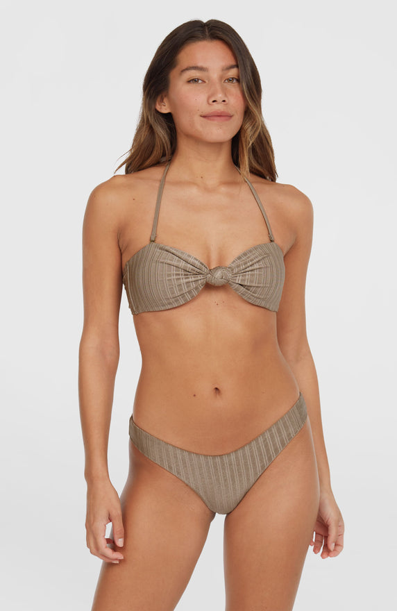 Knot Bandeau Matira Bikini-Set | Yellow Animal Blur Knot Bandeau Matira Bikini-Set | Yellow Animal Blur