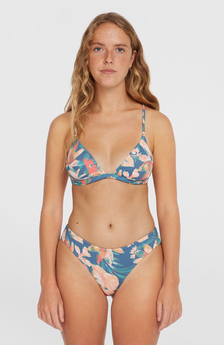 Seaside Tri Bikini-Oberteil | Blue Painted Tropics