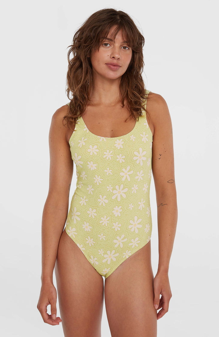 Beach Vintage Badeanzug | Green Daisyline
