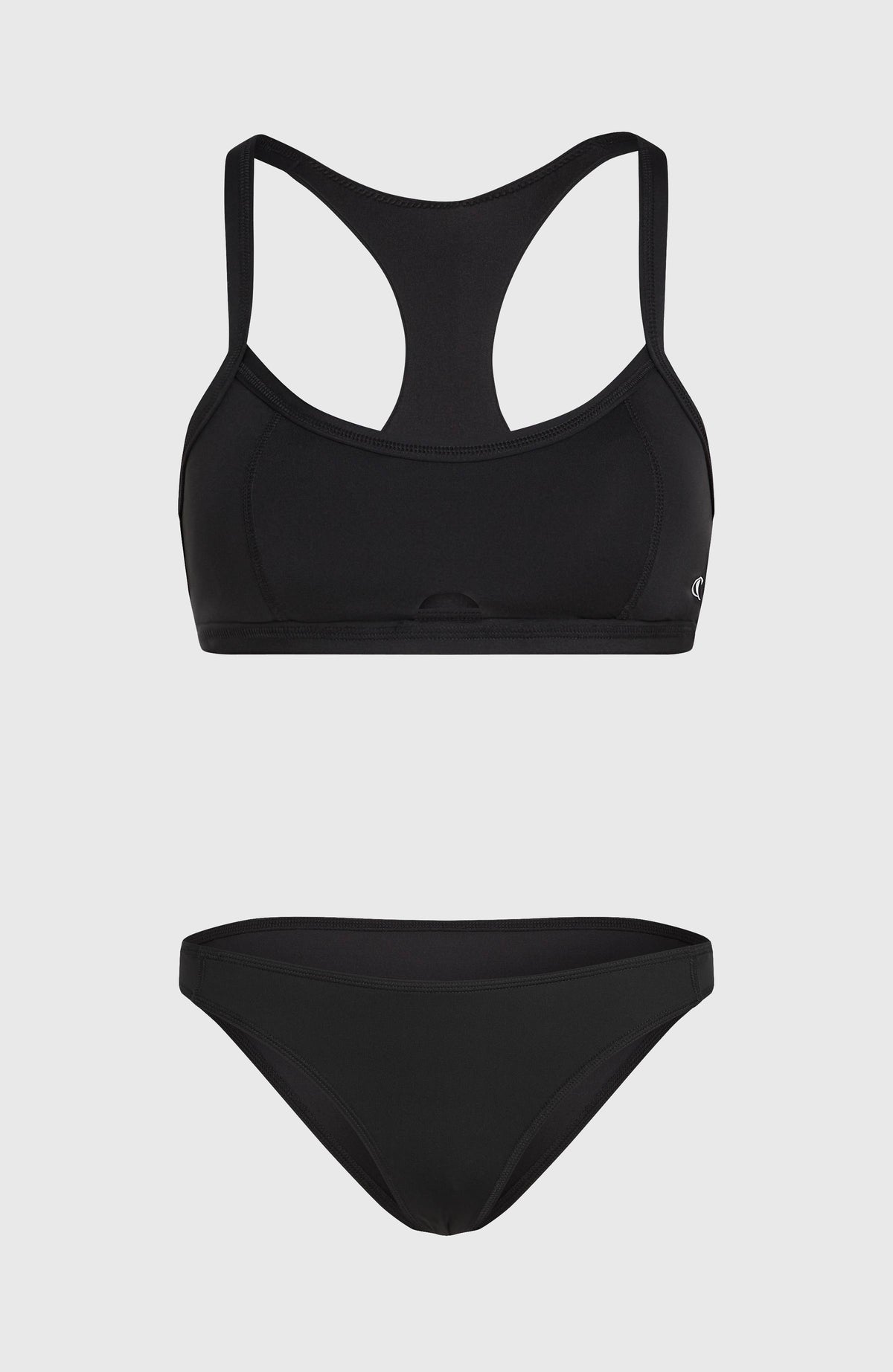 Performance Bikini-Set für Damen, schwarz, flach liegend von vorne