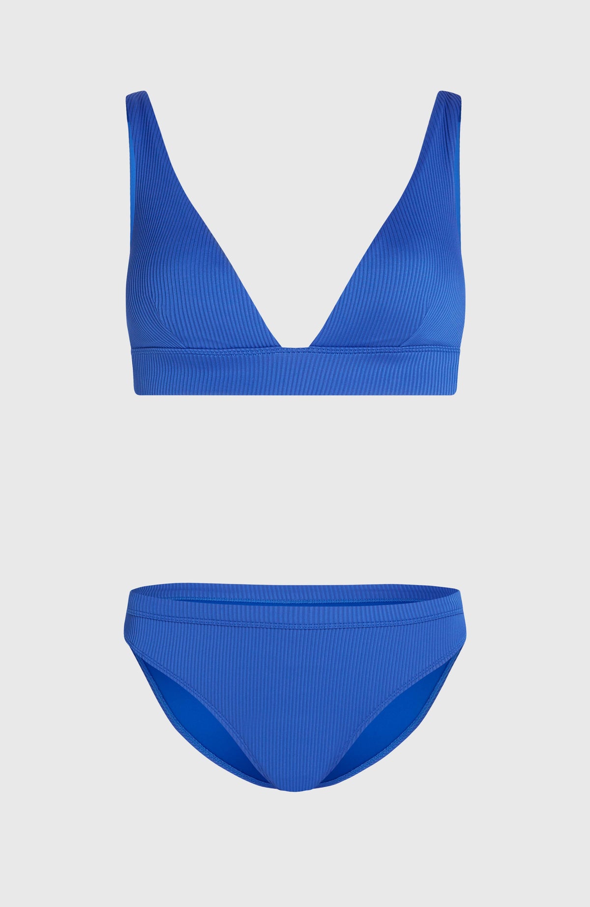 Women of the Wave Cancun Bikini-Set für Damen, blau, Oberteil und Hose freigestellt von vorne