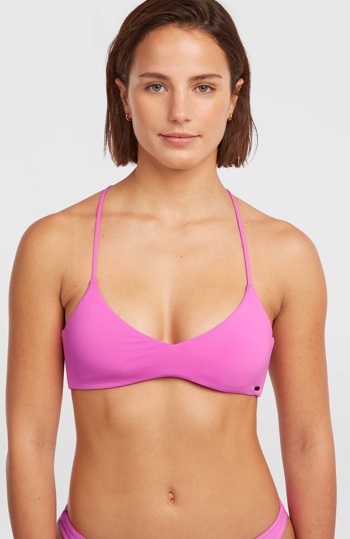 O'Neill Huntington Bralette Bikini-Oberteil für Damen, lila, Vorderansicht am Model