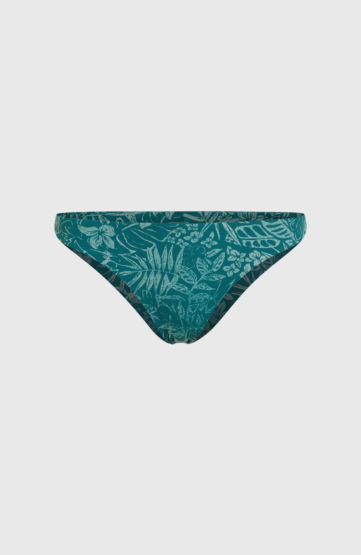 Amy Bikinihose für Damen, grün mit Pflanzenmuster in Hellgrün, freigestellt von vorne
