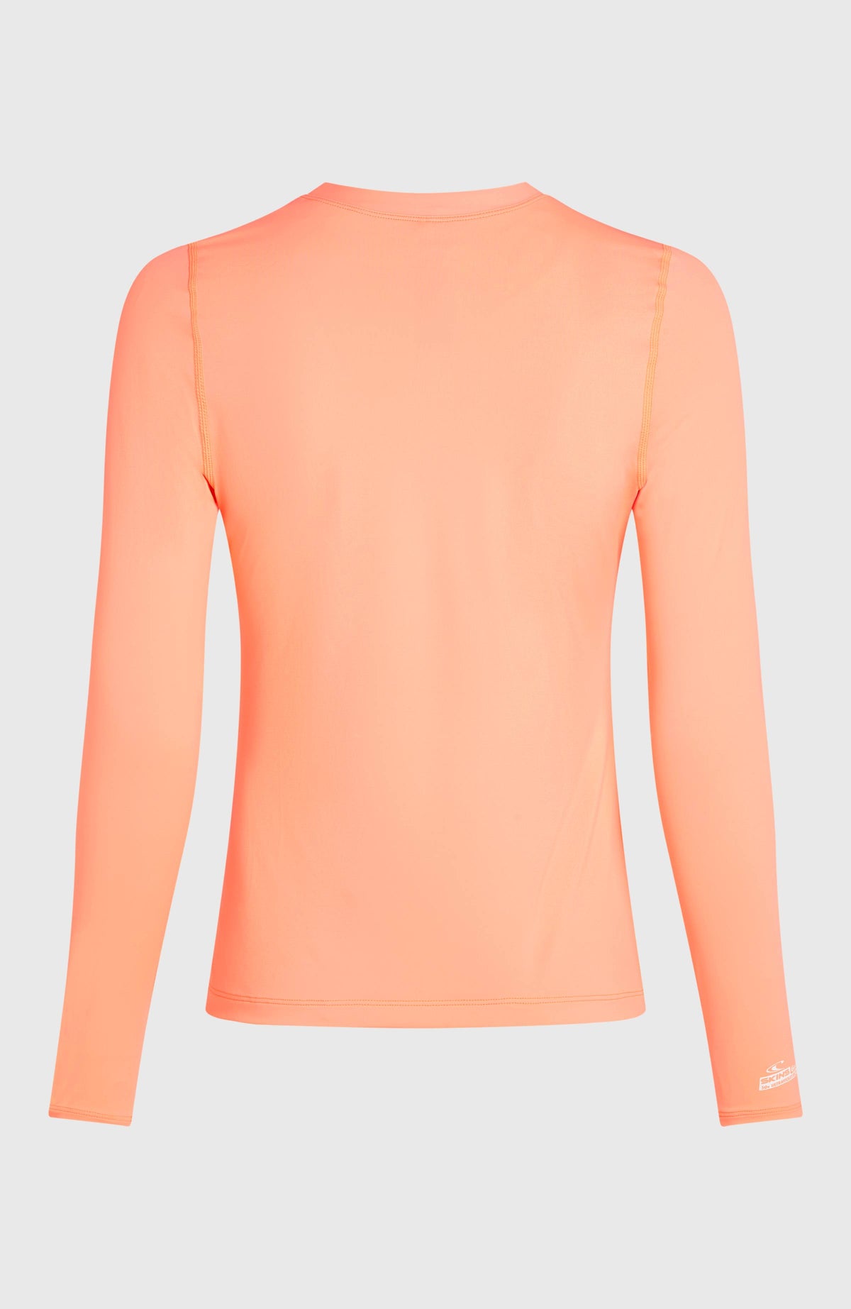 Longsleeve-UV-Shirt für Damen, orange, freigestellt von hinten