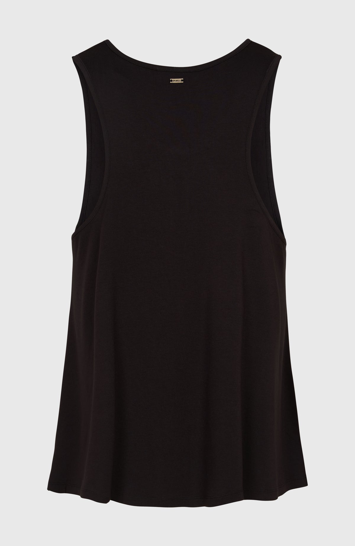 Essentials Tokeena Tanktop mit Stickerei für Damen, schwarz, freigestellt von hinten mit kleiner Logo-Plakette