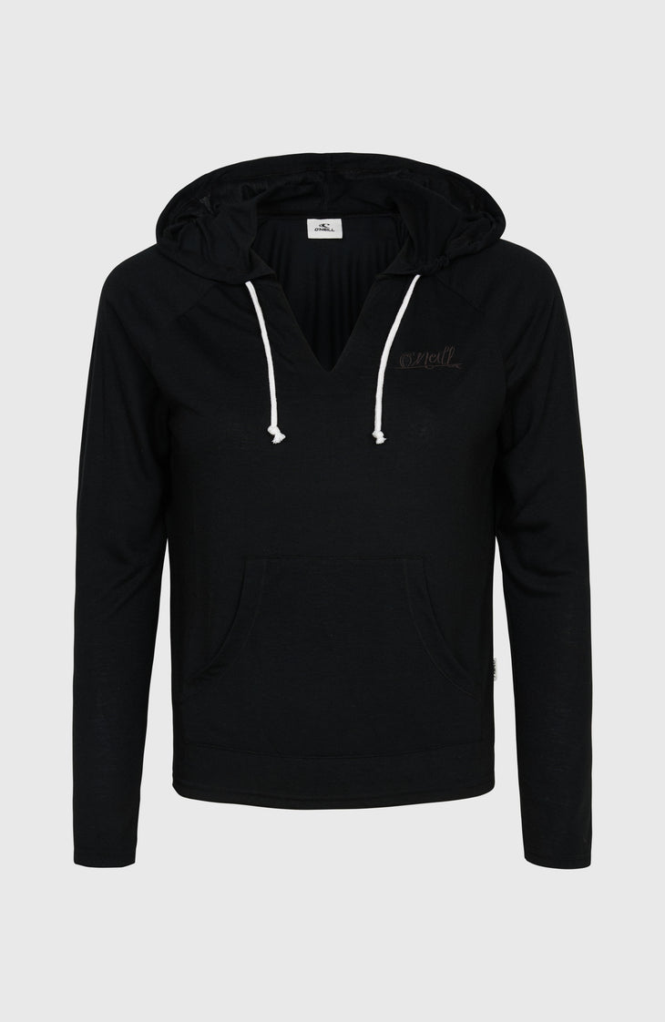 Essentials Langarm-Hoodie | Black Out