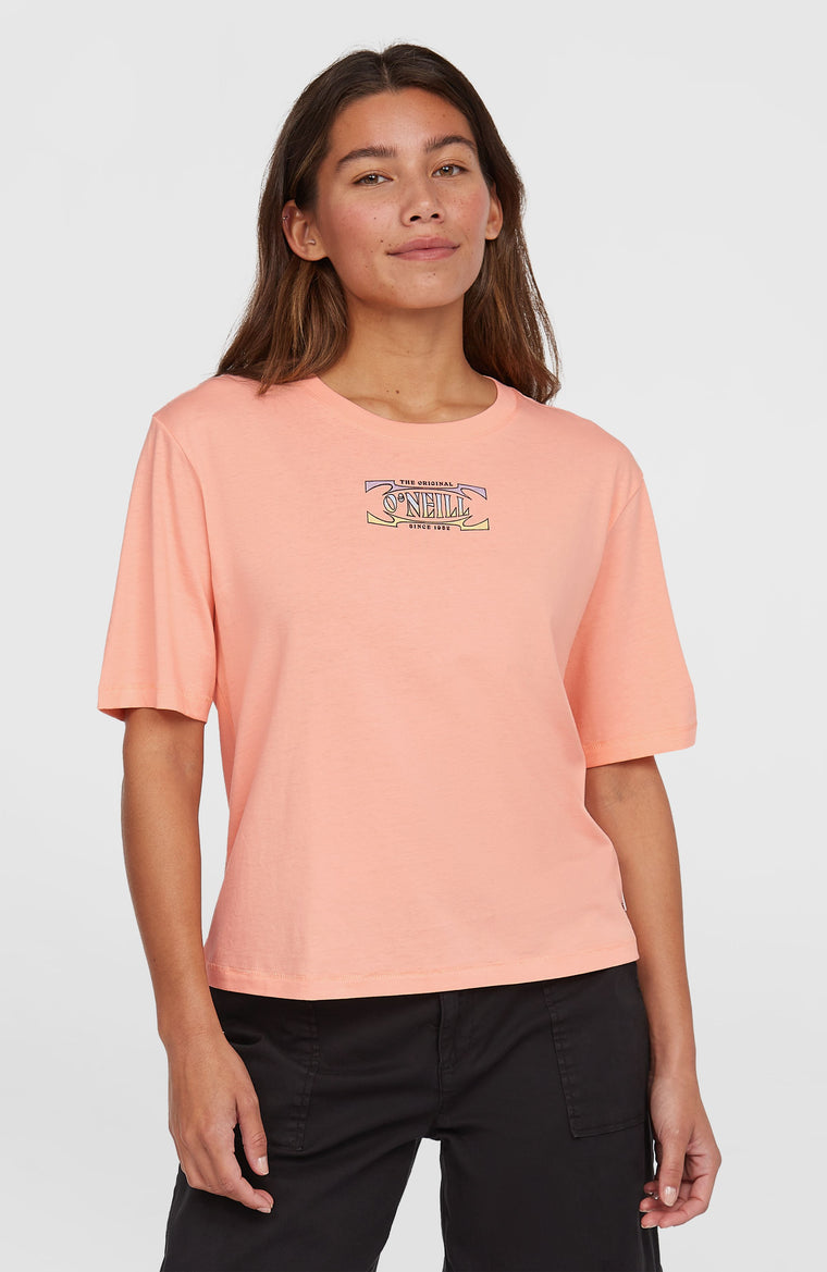 Summer Must Haves Back Print T-Shirt | Coral Pop Summer Must Haves Back Print T-Shirt | Coral Pop