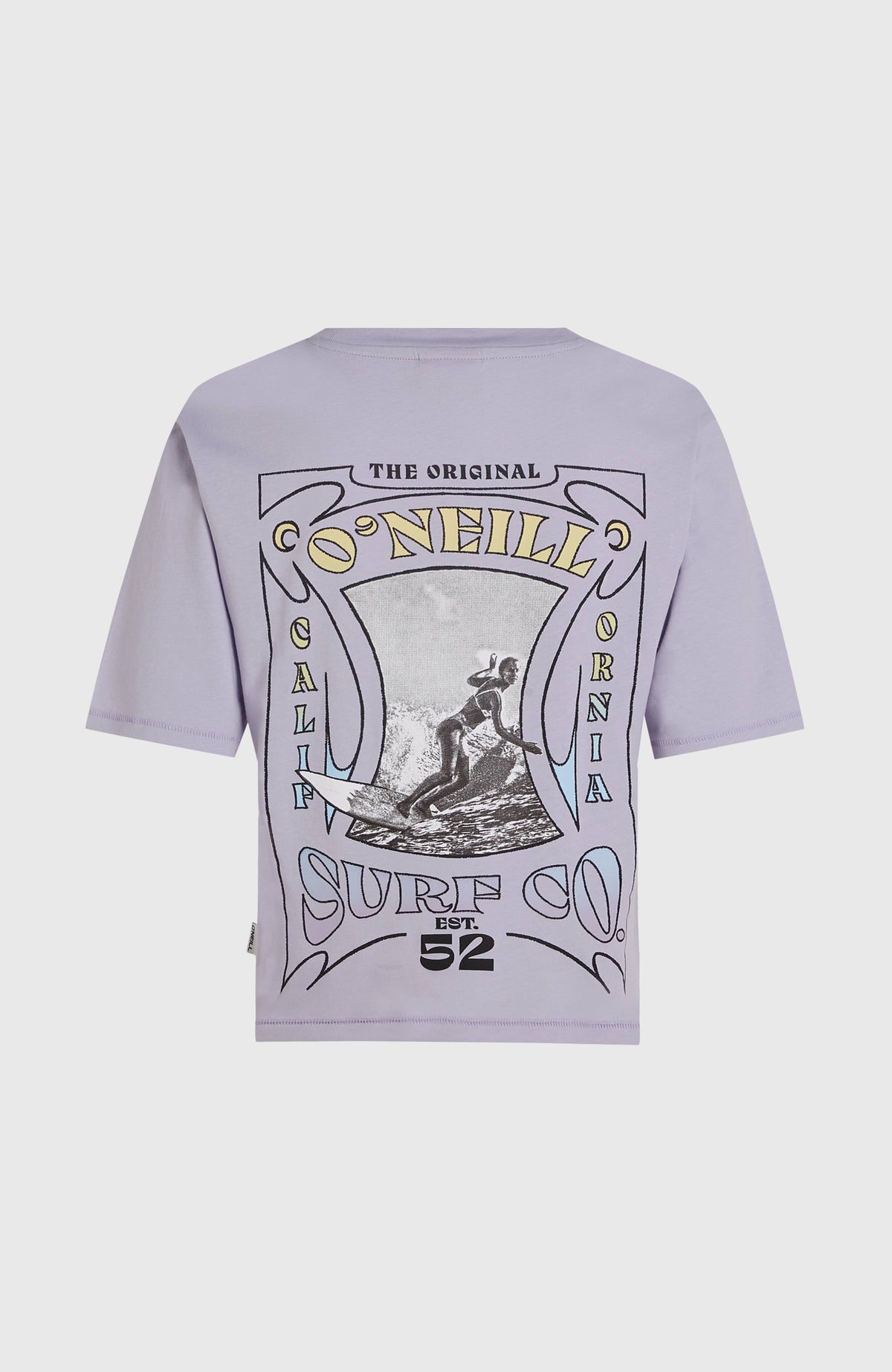 Summer Must Haves Back Print T-Shirt für Damen, lila, freigestellt von hinten mit Rückenprint