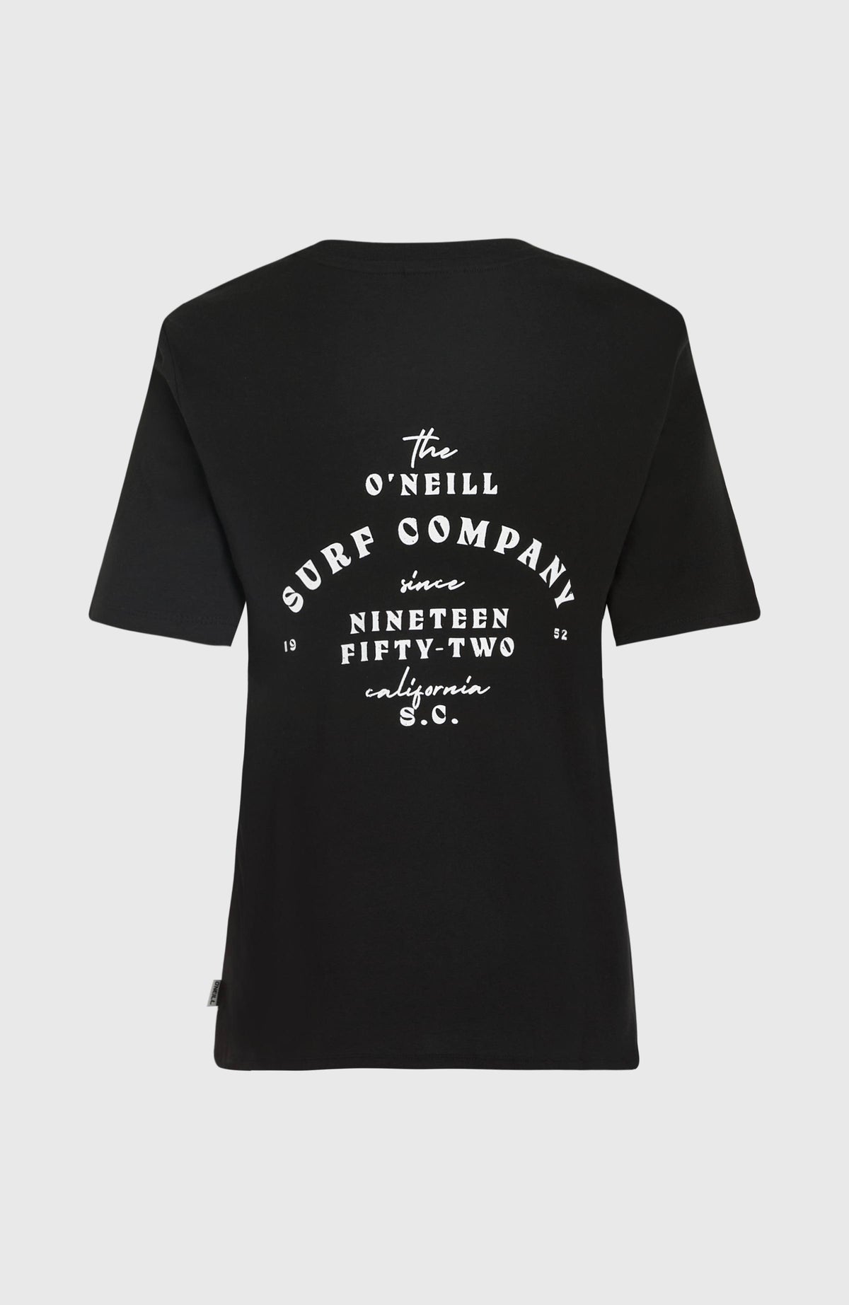 Summer Must Haves Graphic T-Shirt für Damen, schwarz mit Logo-Print in Weiß, freigestellt von hinten