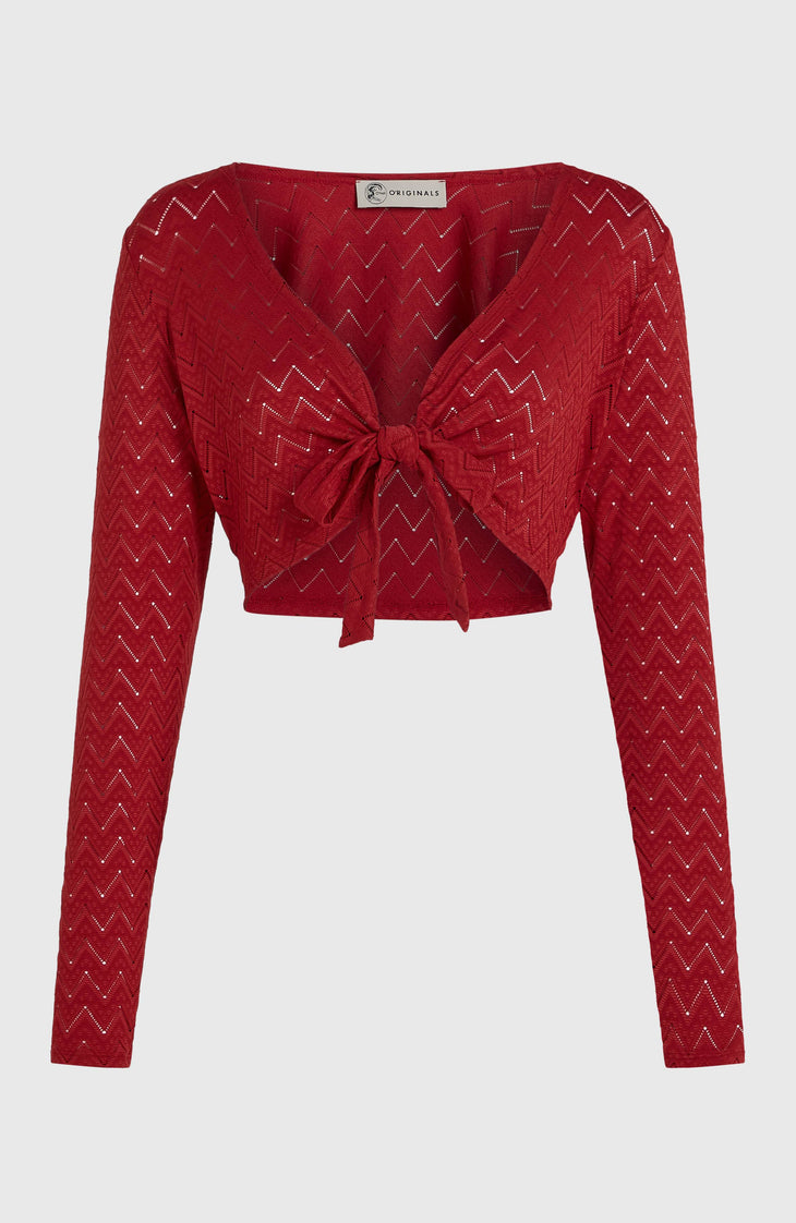 Geknotetes O'Riginals Langarmshirt | Midnight Poppy