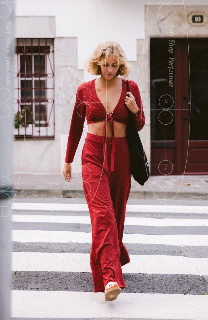 Geknotetes O'Riginals Langarmshirt | Midnight Poppy