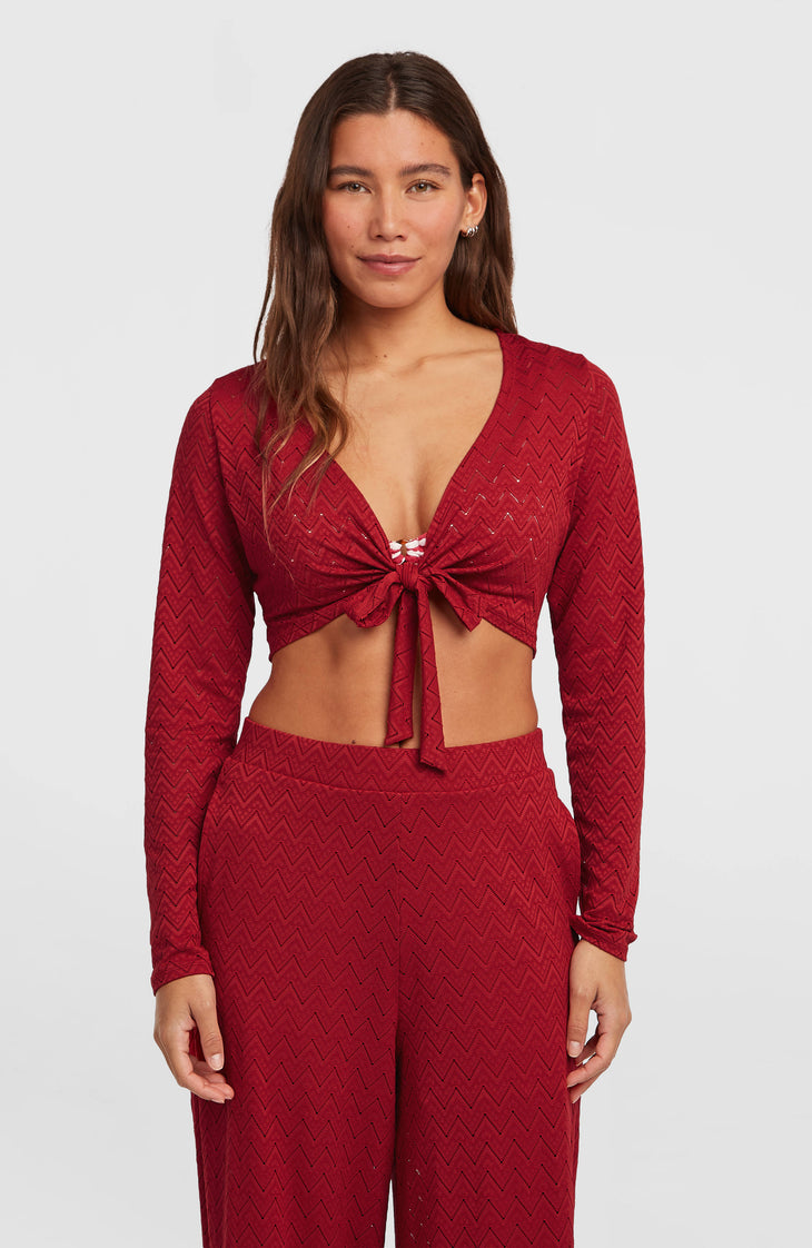 Geknotetes O'Riginals Langarmshirt | Midnight Poppy