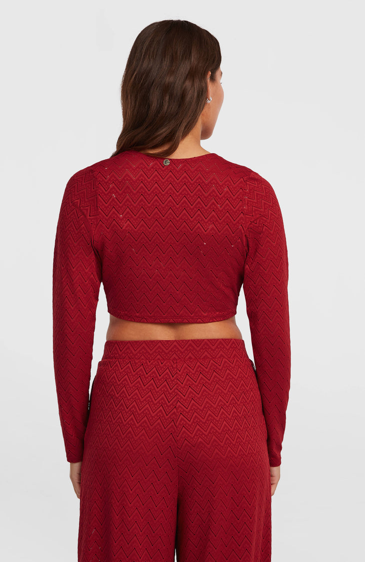 Geknotetes O'Riginals Langarmshirt | Midnight Poppy