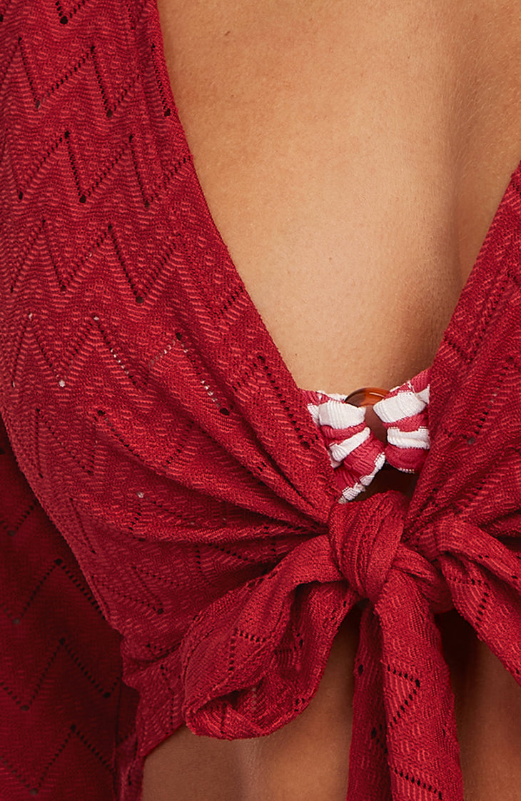 Geknotetes O'Riginals Langarmshirt | Midnight Poppy