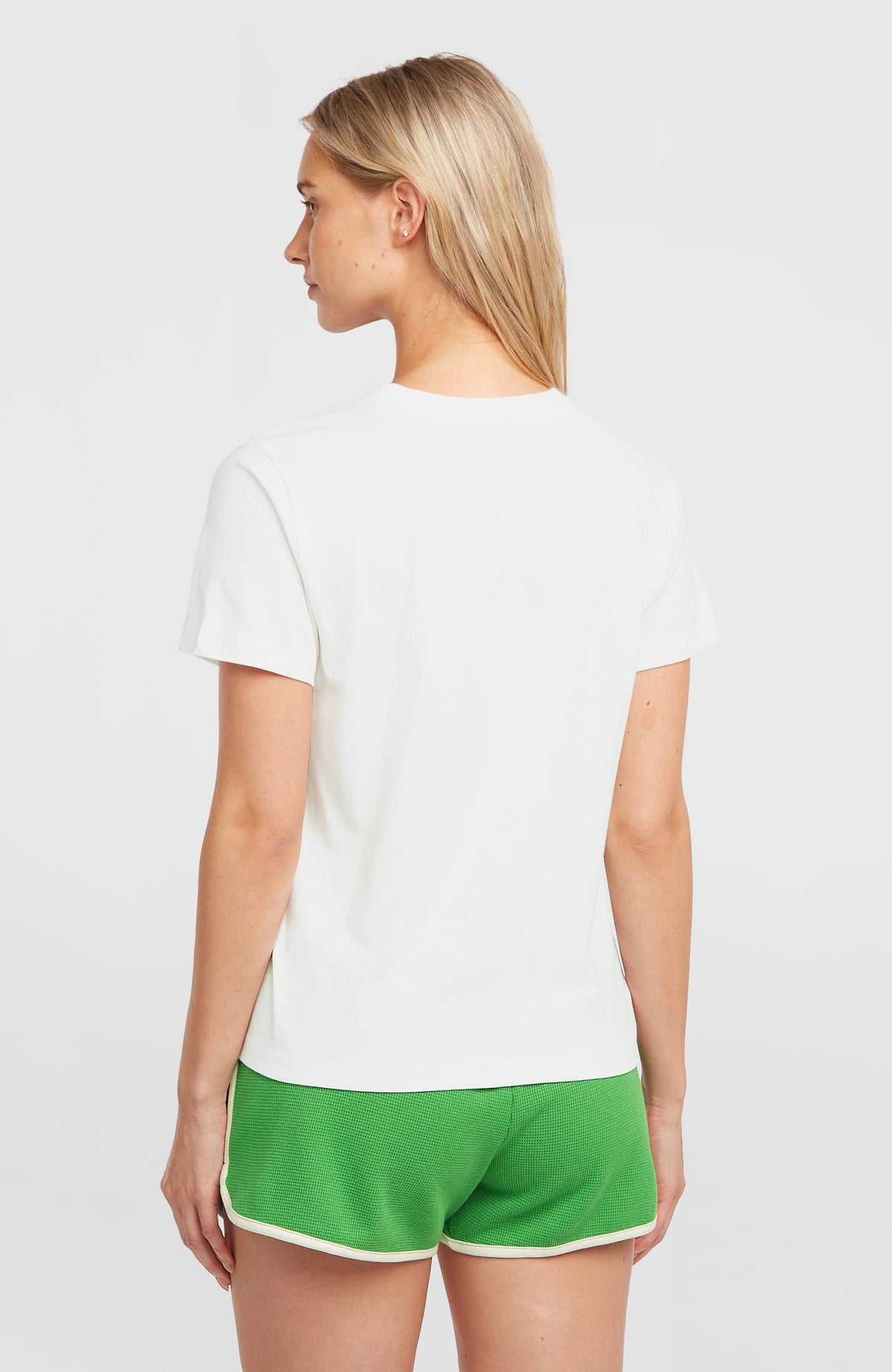 O'Riginals Circle Surfer T-Shirt für Damen, weiß, Rückansicht, getragen am Model