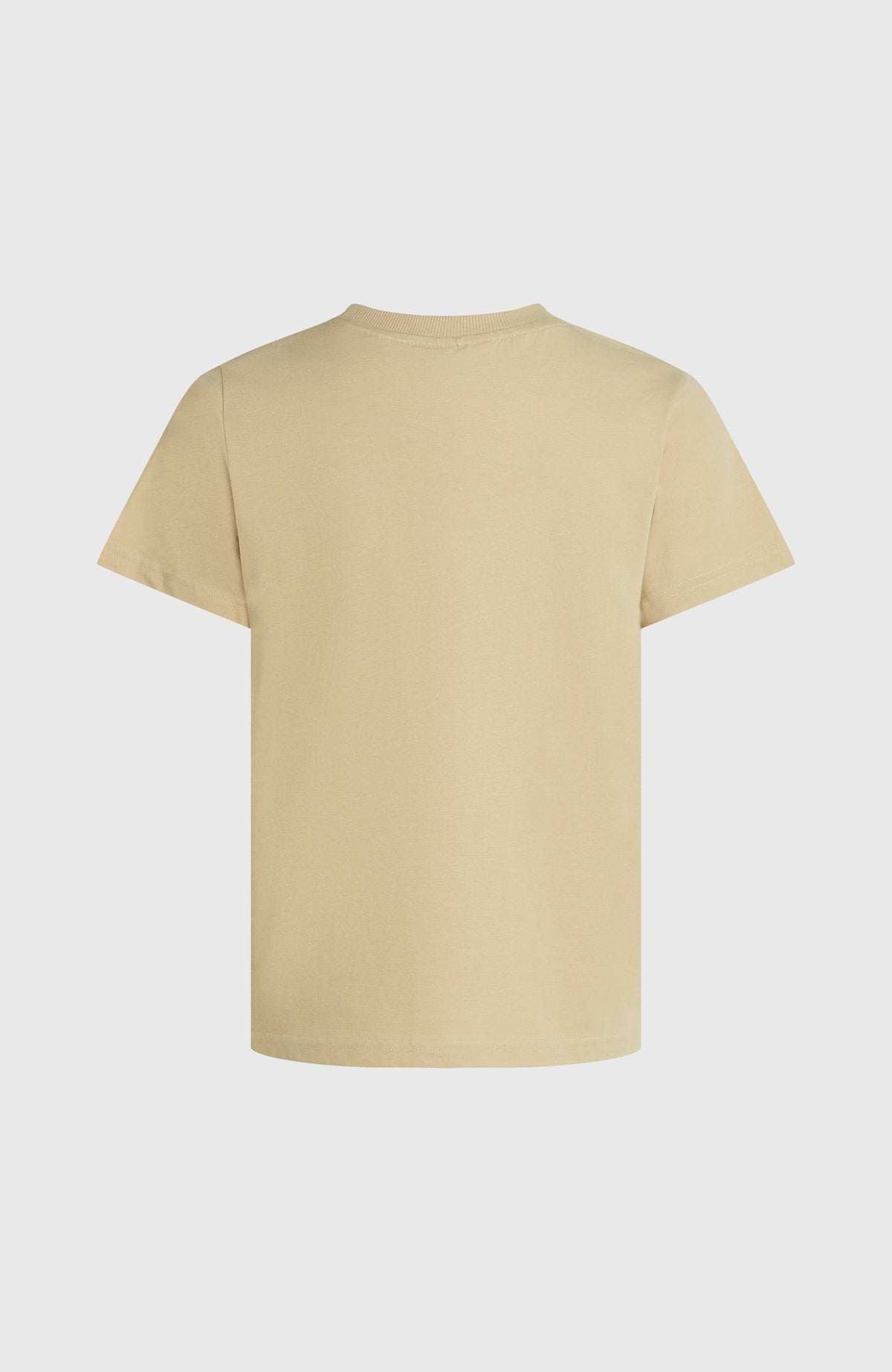 O'Riginals Badge T-Shirt für Damen, beige, freigestellt von hinten mit geradem Saum