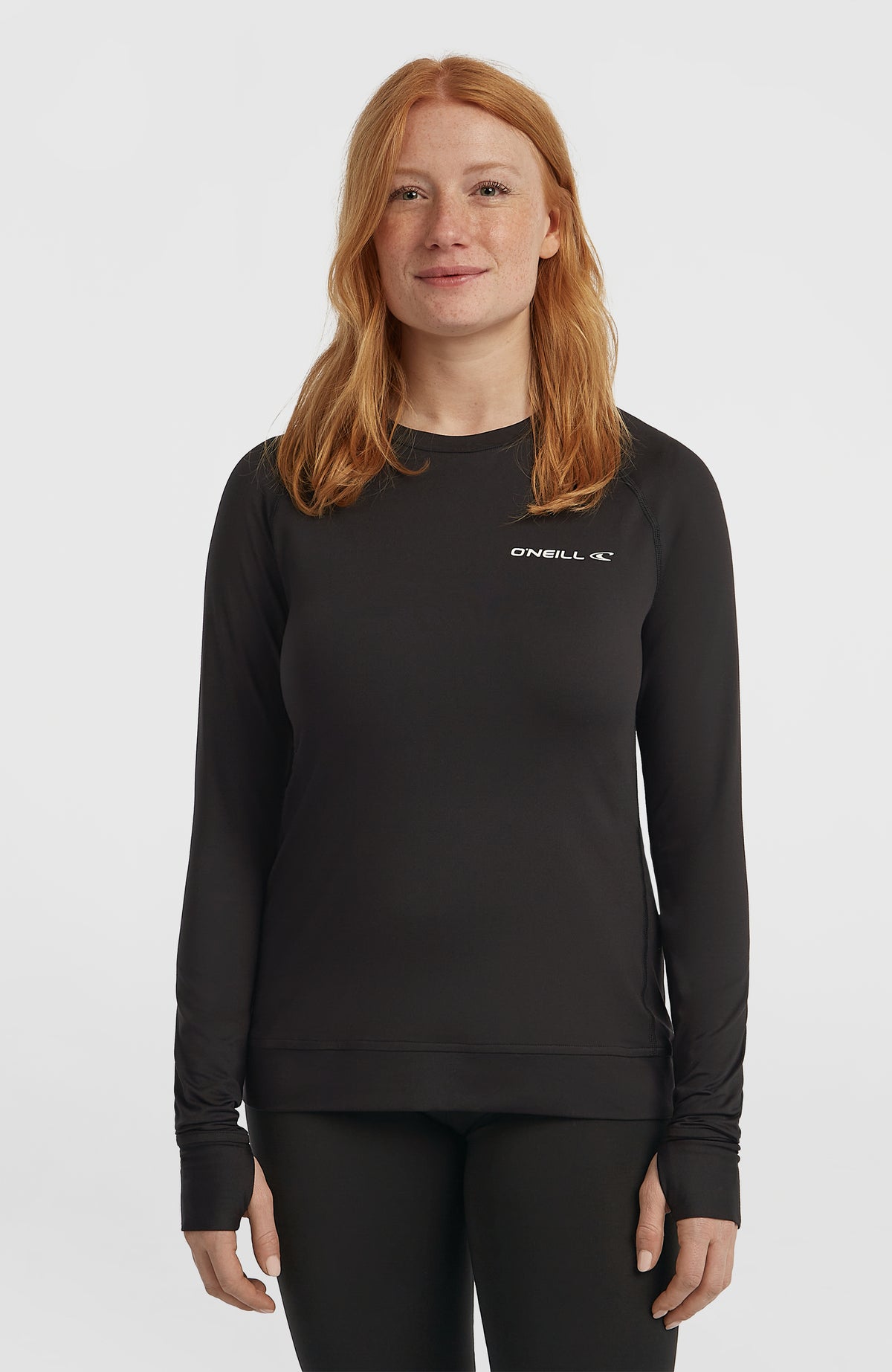 O'Neill Thermoshirt für Damen, schwarz, Vorderansicht am Model