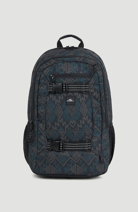 Boarder Rucksack | Black Retro Ikat