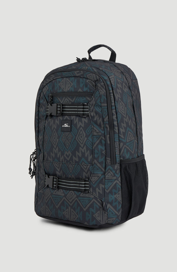 Boarder Rucksack | Black Retro Ikat
